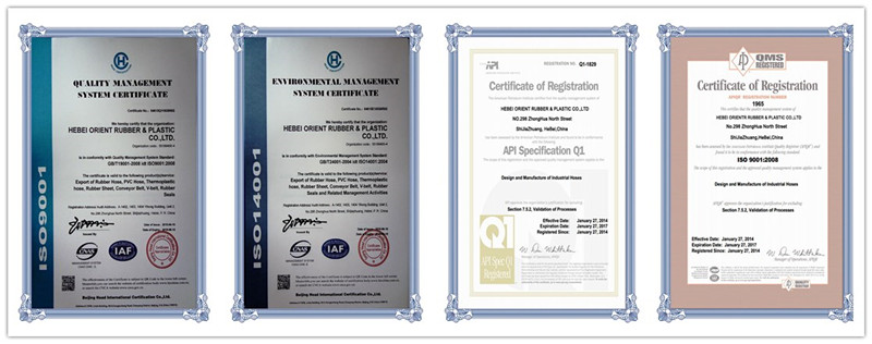 certificate of hydraulic hose